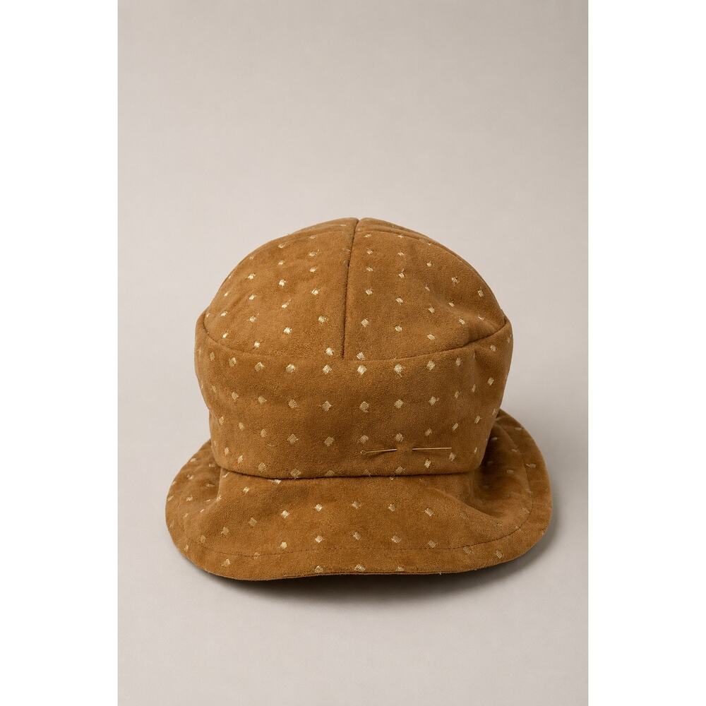 Heim-Made Tan Faux Suede Polka Dot Bucket Hat Women’s Soft Brim Boho Cottagecore